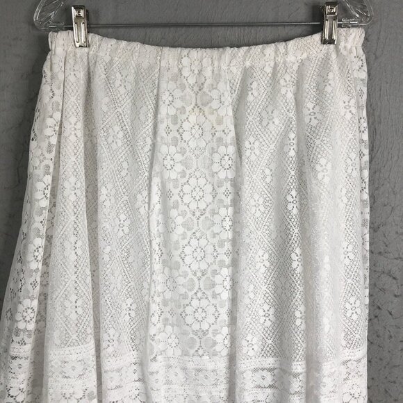 Vintage White Lace Skirt Set Womens Medium Fiary Feminine Victorian Western - Picture 14 of 16